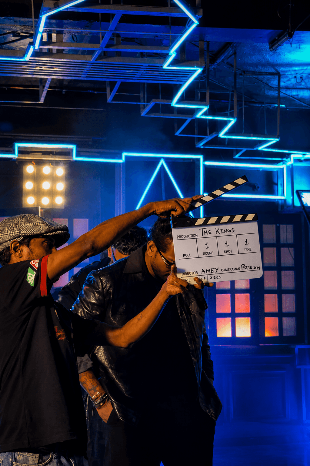The Kings — on set, clapperboard